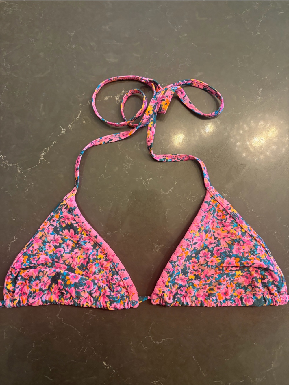 wild fable Pink Floral Triangle Bikini Top